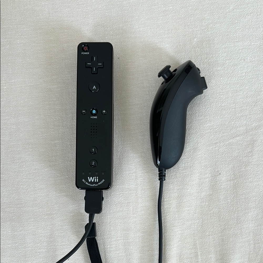Black Wii Remote and Nunchuk Controller Set
